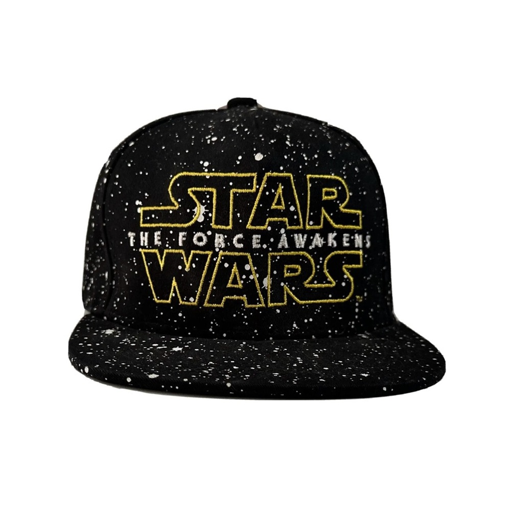 Star Wars Snapback Hat Logo Embroidered Black White Force Awaken